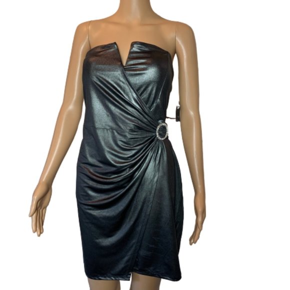 NWT TRIXX Grey Strapless Mini Party Dress - Picture 2 of 6